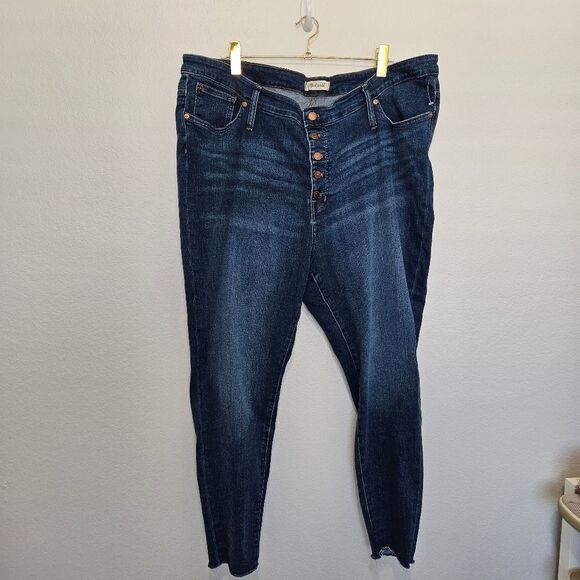 NWOT Madewell Button Fly 9" Mid-Rise Skinny Medium Wash Denim Jeans Women's 37 - Picture 6 of 9